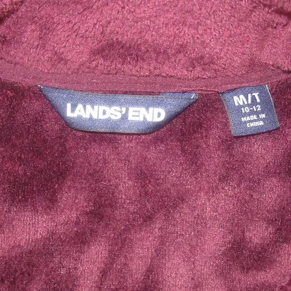 Lands’ End Plush Fleece 1/4 Snap Pullover | Medium Tall (10/12) - Picture 10 of 13